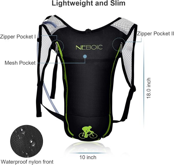 2Pack Hydration Backpack Pack with 2L Hydration Bladder - Lightweight Water Backpack Keeps Water Cool up to 4 Hours with Big Storage for Kids Women Men Hiking Cycling Camping Music Festival - Image 2