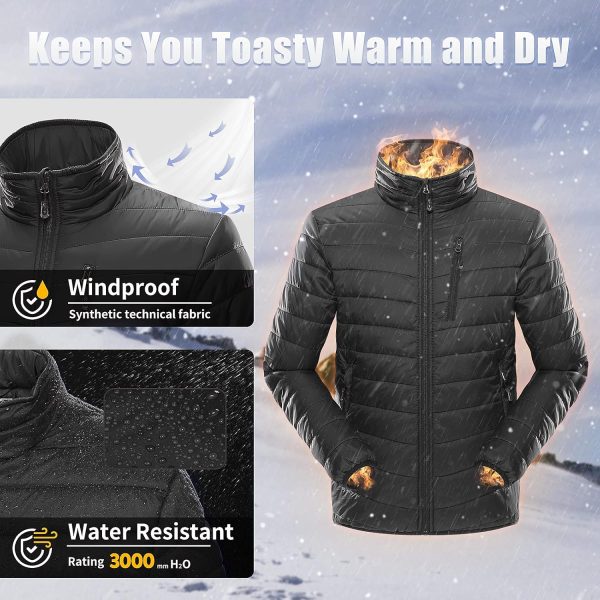 33,000ft Men's Puffer Jacket Lightweight Packable Winter Jacket - Image 3