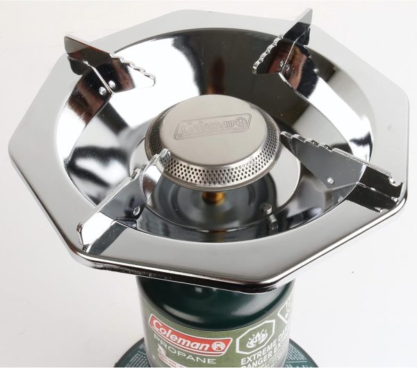 Bottletop Propane Camping Stove, Portable 1-Burner Adjustable Stove with Wind Baffles, Pressure Regulator, and 10,000 BTUs of Power; Great for Camping, Hiking, Backpacking, & More - Image 3