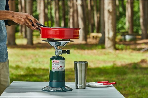 Bottletop Propane Camping Stove, Portable 1-Burner Adjustable Stove with Wind Baffles, Pressure Regulator, and 10,000 BTUs of Power; Great for Camping, Hiking, Backpacking, & More - Image 6