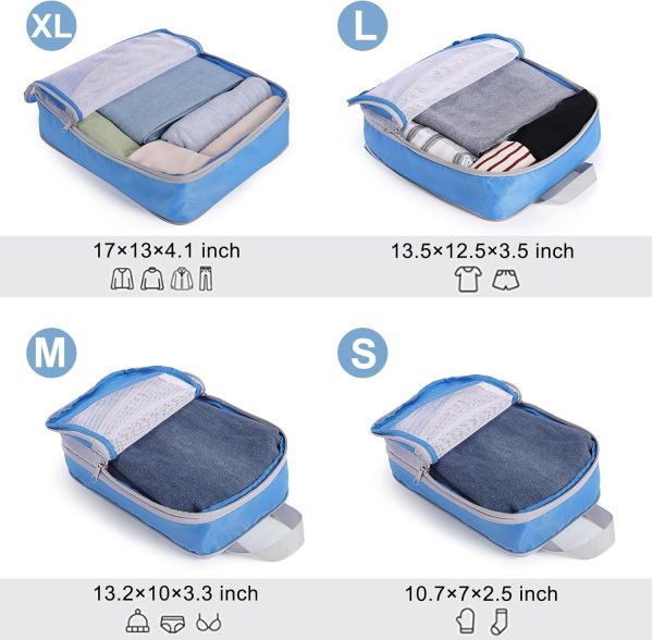 Compression Packing Cubes for Travel,CLUCI 7 Set/4 Set Travel Essentials,Organizer Bags for Luggage,Travel Accessories - Image 2