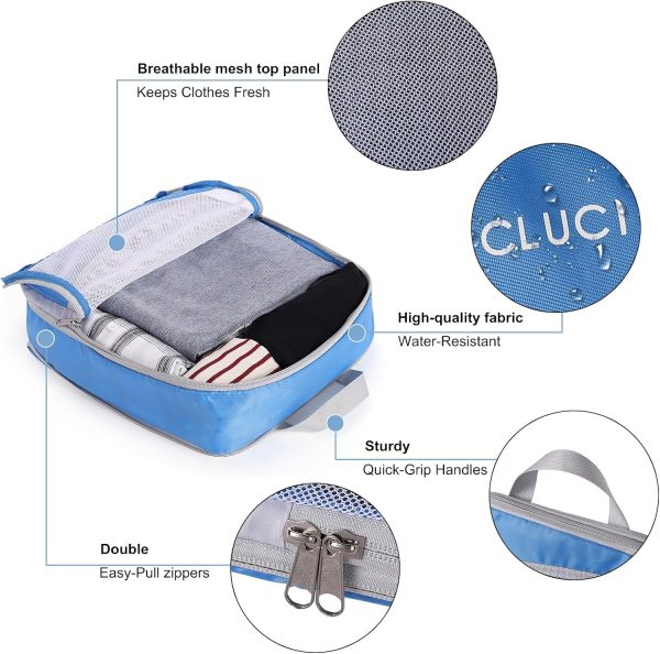 Compression Packing Cubes for Travel,CLUCI 7 Set/4 Set Travel Essentials,Organizer Bags for Luggage,Travel Accessories - Image 4