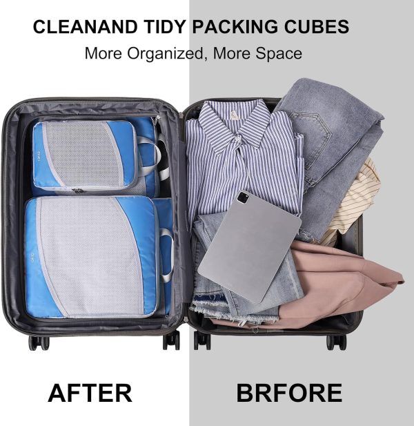 Compression Packing Cubes for Travel,CLUCI 7 Set/4 Set Travel Essentials,Organizer Bags for Luggage,Travel Accessories - Image 5