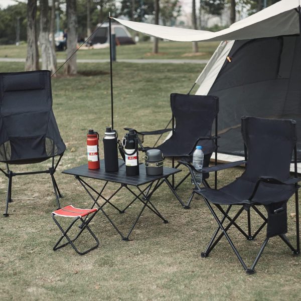 Damei century Portable Camping Chairs Enjoy The Outdoors with a Versatile Folding Chair, Sports Chair, Outdoor Chair & Lawn Chair, Red 4-Pack - Image 6