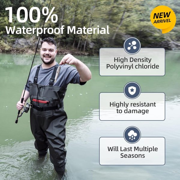 Fishing Waders for Men with Boots, Chest Waders, PVC Waterproof Waders for Hunting - Image 2