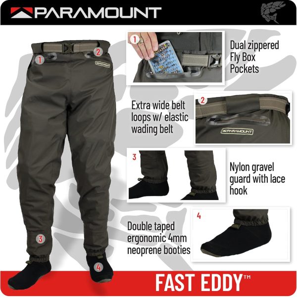 Paramount Outdoors Fast Eddy Waist High Stockingfoot Breathable Wader Pant - Image 4