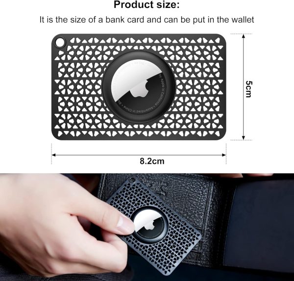 [Ultra Thin] for Airtag Wallet Holder 2 Pack, Airtag Holder, 0.1 inch Thickness, Airtag Wallet Case Slim Thin Card Case for Purse, Handbag, Backpack Wallet, Clutch (Black) - Image 2